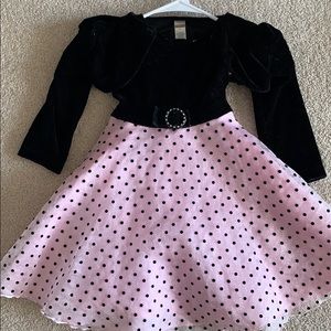 4T toddler girls Black and pink formal dre…